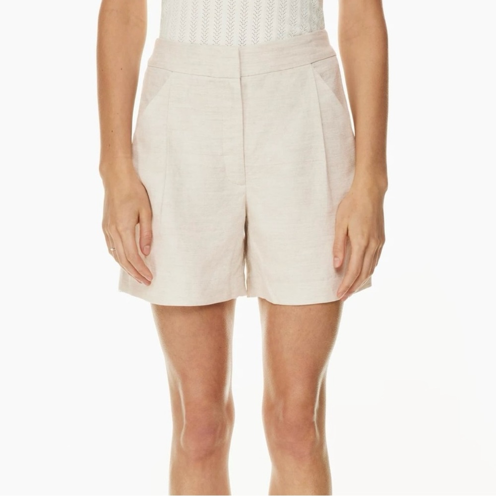 Wilfred Fable Linen 5" Short Natural Ecru Pleated Coastal Aritzia 6